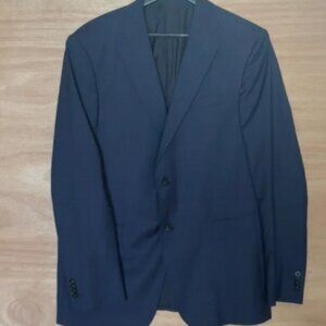 Z ZEGNA navy wool plaid blazer size 52R (US 42R) Solferino business casual